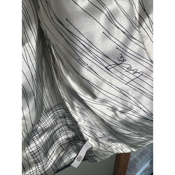 WALTER Cropped Button Tie Blazer Navy With Gold Metallic Polka Dots Women’s Sz 8 - Picture 5 of 11